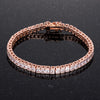 9.7Ct Princess Cut 7in CZ Rose Goldtone Bracelet