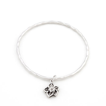 Solitaire Filigree Flower Charm Bracelet