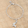 Rudy 0.25ct CZ Rhodium Reindeer Charm Bracelet