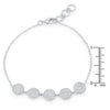 Carol 0.8ct CZ Rhodium Pave Disc Bracelet