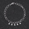 .55 Ct Stunning 8" Rhodium Bracelet with CZ Charms