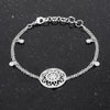 .5 Ct Rhodium Bracelet with Interlocking Circles and CZ