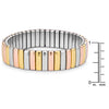 Tri-tone 14mm Stainless Steel Stretch Bracelet