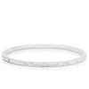 Simple Silvertone Finish Crystal Bangle