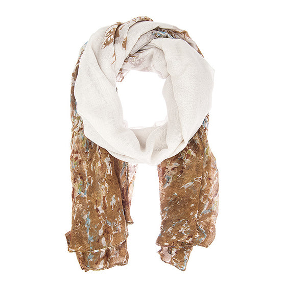 Brown Mona Watercolor Floral Scarf