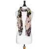 Black Sally Large Floral Print Scarf