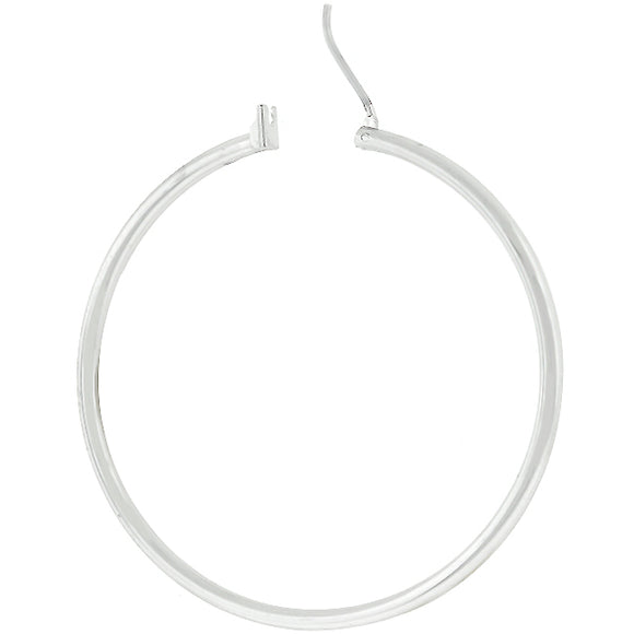 Large Silvertone Finish Hoop Earrings