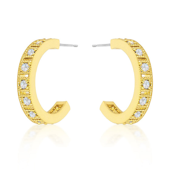 Roma Goldtone Finish Hoop Earrings