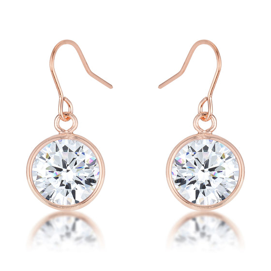 5.5 Ct Rosegold CZ Drop Earrings