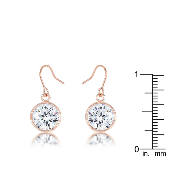 5.5 Ct Rosegold CZ Drop Earrings