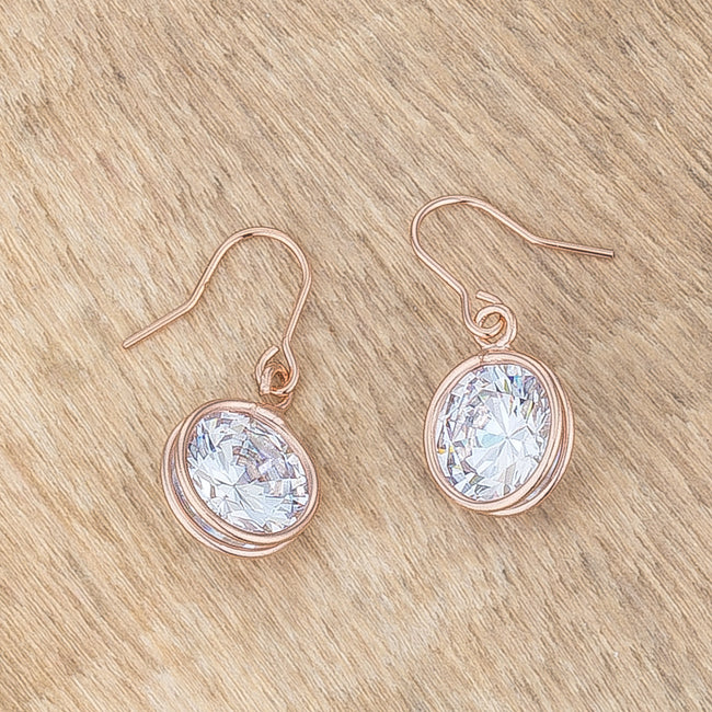 5.5 Ct Rosegold CZ Drop Earrings