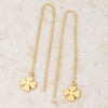 Patricia Gold Stainless Steel Clover Threaded Drop Earrings