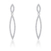 Sara 1.2ct CZ White Gold Rhodium Delicate Double Teardrop Drop Earrings