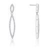 Sara 1.2ct CZ White Gold Rhodium Delicate Double Teardrop Drop Earrings