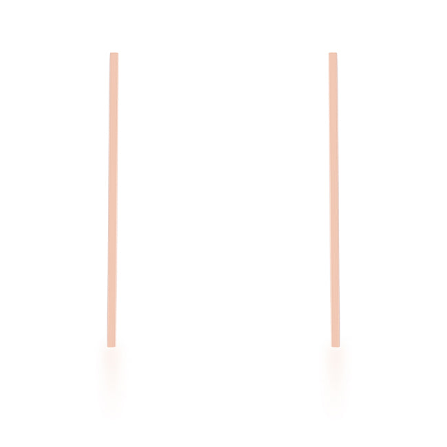Carolee Rose Gold Stainless Steel Long Line Drop Earrings