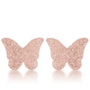 Jess Glittery Butterfly Rose Gold Stud Earrings