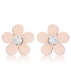 Daisy 0.3ct CZ Rose Gold Stainless Steel Flower Stud Earrings