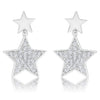 Bianca 0.5ct CZ Rhodium Star Drop Earrings