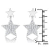 Bianca 0.5ct CZ Rhodium Star Drop Earrings