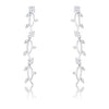 1.1Ct Vine Design Rhodium Earrings