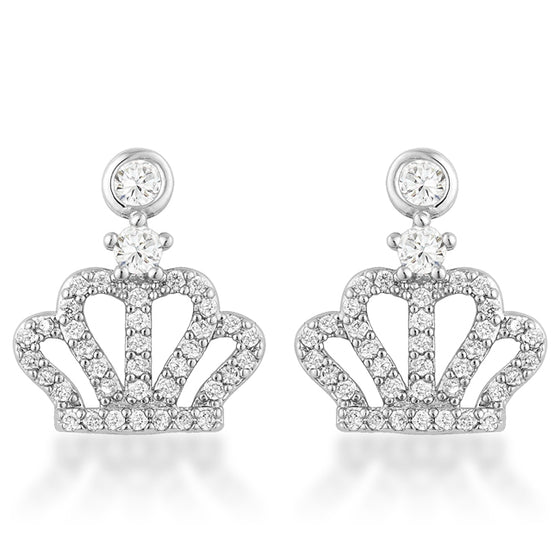 0.5 Ct Rhodium Crown CZ Earrings