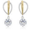 Two-tone Finish Cubic Zirconia Drop Earrings