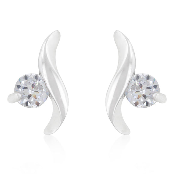 Twisting Solitaire Cubic Zirconia Earrings