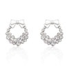 Holiday Wreath Clear Crystal Earrings