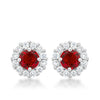 Bella Bridal Earrings in Ruby Red