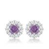 Bella Bridal Earrings in Purple