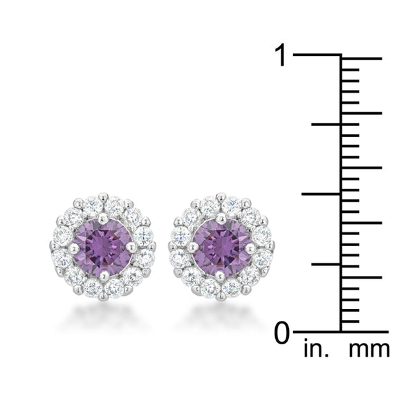 Bella Bridal Earrings in Purple