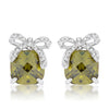 Olivine Drop Earrings with Bow