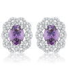 Amethyst Oval Stud Earrings