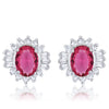 Chrisalee 3.3ct Ruby CZ White Gold Rhodium Classic Stud Earrings