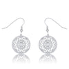 .95 Ct Interlocking Circle Rhodium and CZ Earrings