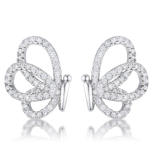 .45 Ct CZ Butterfly Stud Earrings