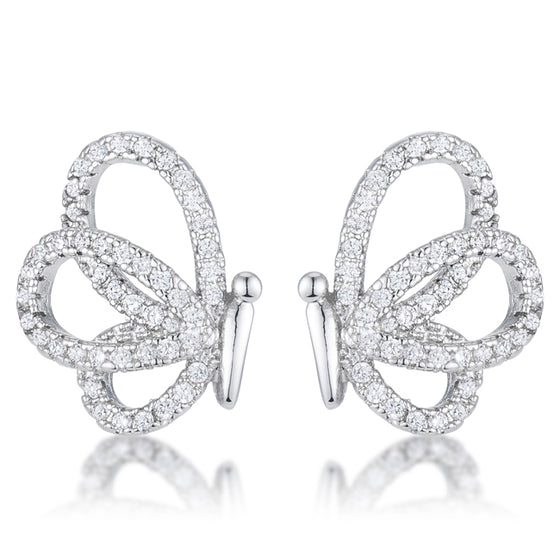 .45 Ct CZ Butterfly Stud Earrings