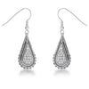 .45 Ct Tear Drop Rhodium Earrings with CZ