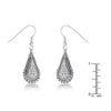 .45 Ct Tear Drop Rhodium Earrings with CZ