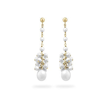 Yellow Gold Pearl Drops