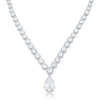 Bejeweled Cubic Zirconia Pear Drop Necklace