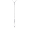 Chrisette 0.4ct CZ White Gold Rhodium Classic Drop Lariat Necklace