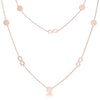 Krystal Rose Gold Stainless Steel Infinity Station Layer Necklace