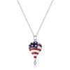 .1 Ct Patriotic Hot Air Balloon Rhodium Necklace with CZ