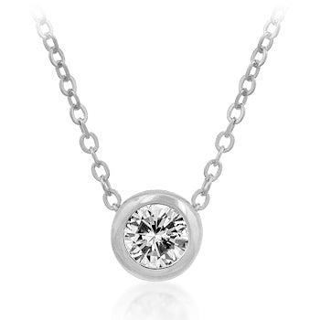 Solitaire Bezel Cubic Zirconia Pendant