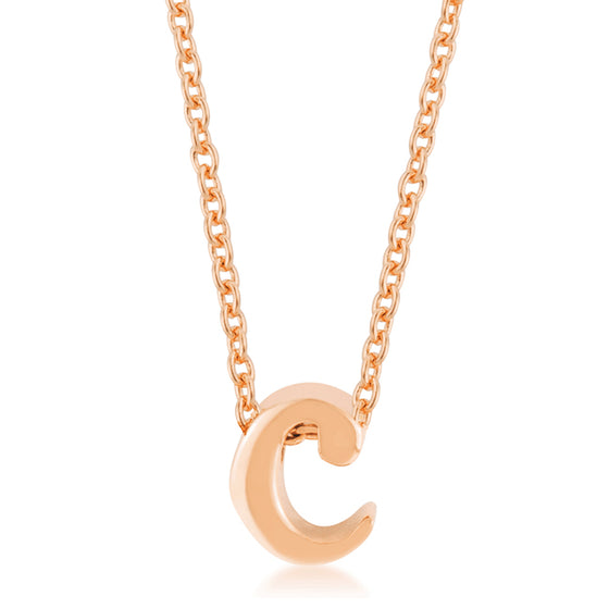 Rosegold Finish Initial C Pendant