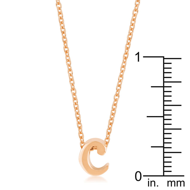 Rosegold Finish Initial C Pendant