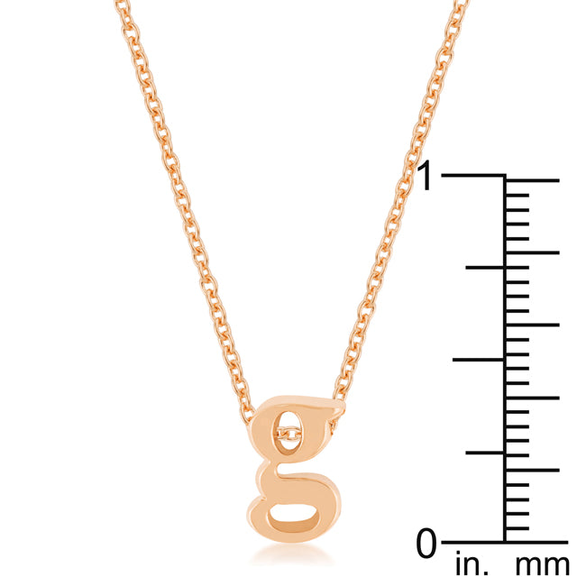 Rosegold Finish Initial G Pendant