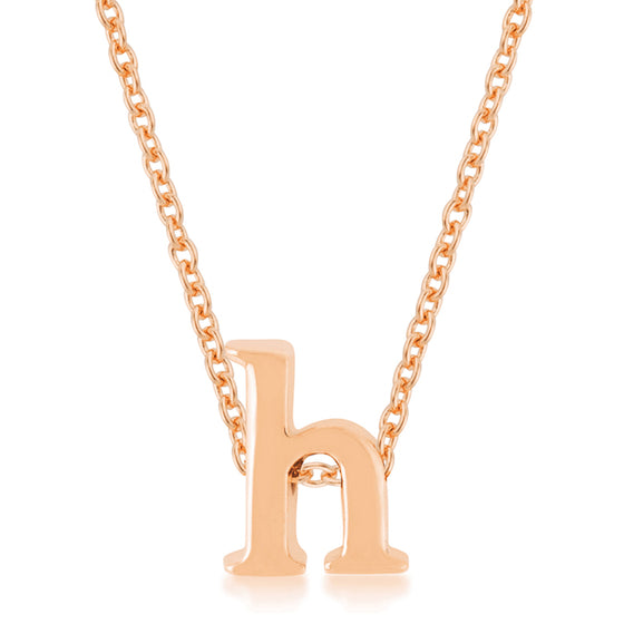 Rosegold Finish Initial H Pendant