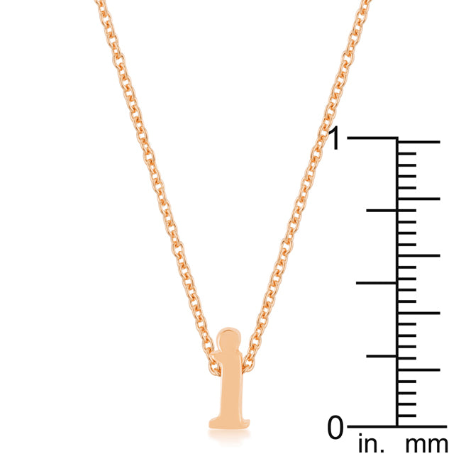 Rosegold Finish Initial I Pendant